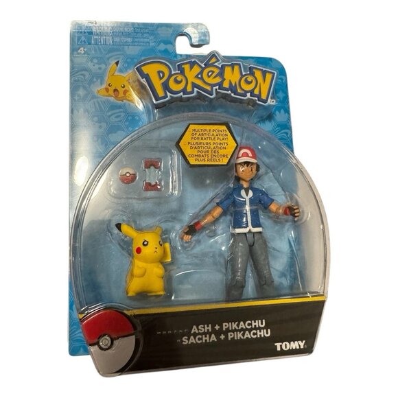 Ash & Pikachu Pokemon Action Figure Standing Pikachu Nintendo Rare Collectible - Picture 1 of 10
